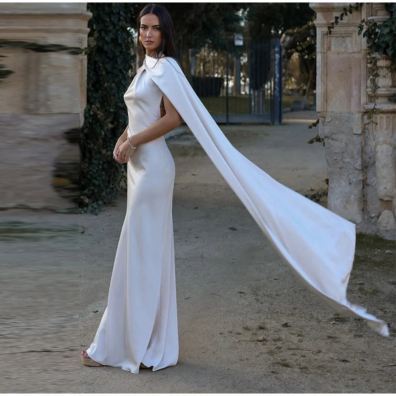 Sexy Satin Ribbon Party Dress Women Elegant Halter Backless Off Shoulder Sleeveless Female Dresses Summer Solid Robe Gown