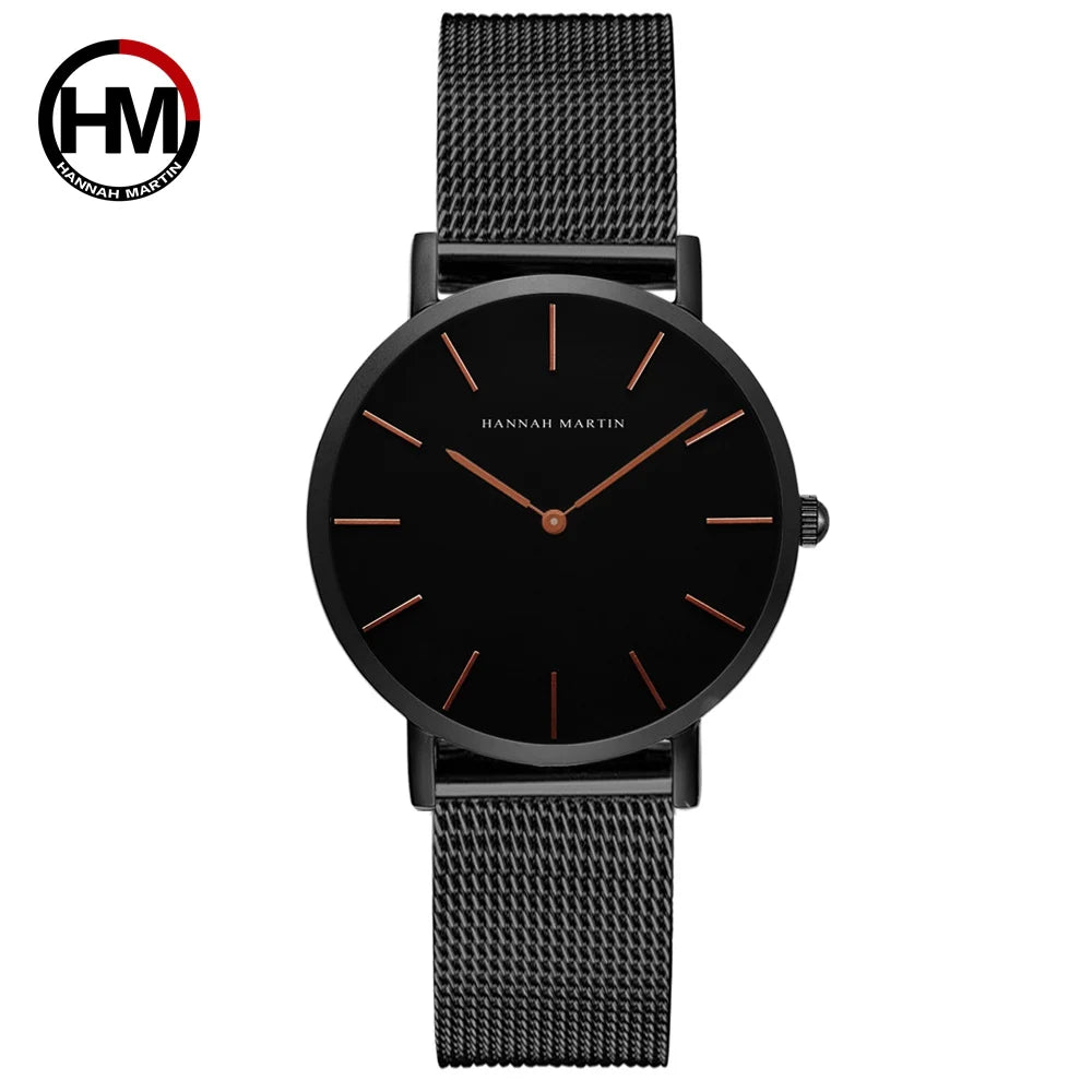 New Women Bracelet Watch 1 Set Japan Quartz Movement Simple Rose Gold Stainless Steel Mesh Student Watches Relogio Feminino